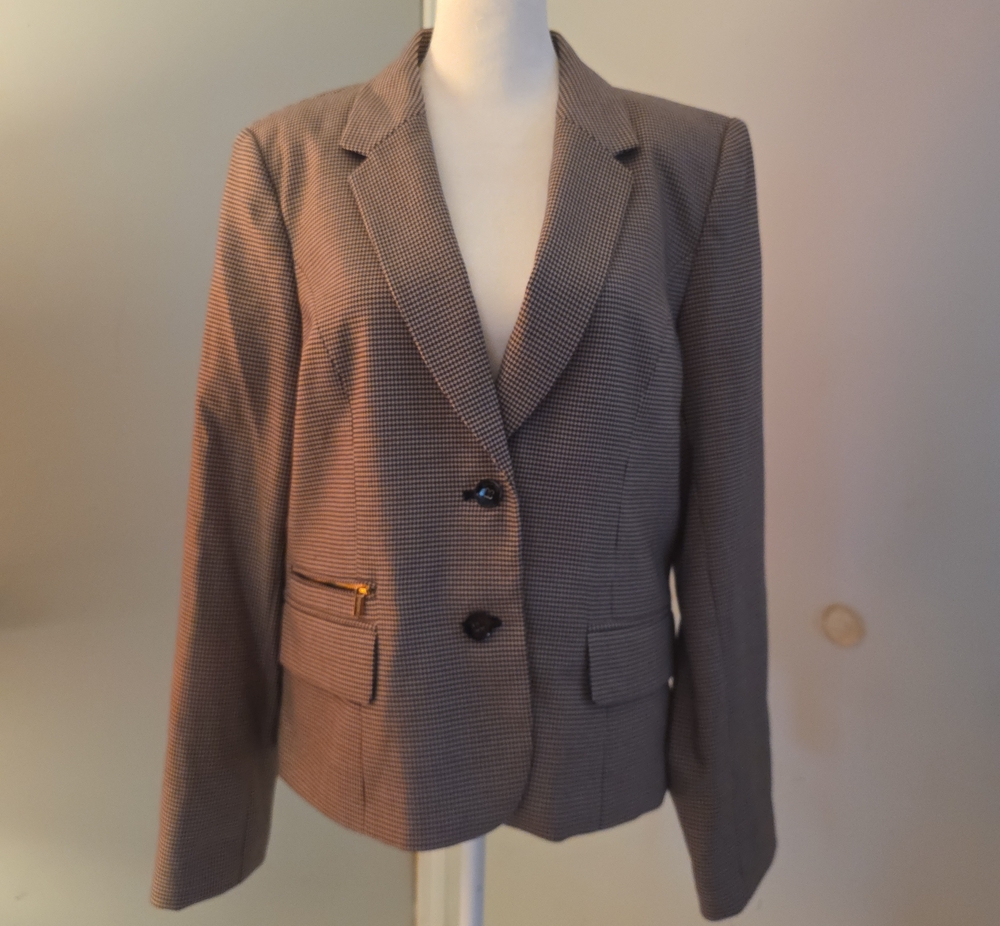 Calvin Klein Brown Houndstooth Blazer Jacket